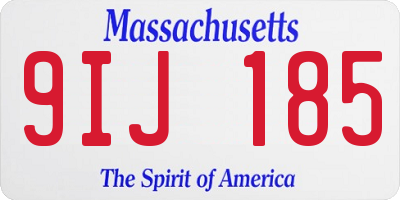 MA license plate 9IJ185