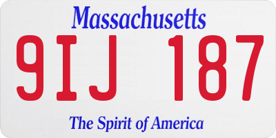MA license plate 9IJ187