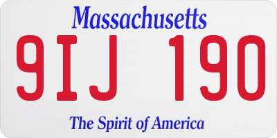MA license plate 9IJ190