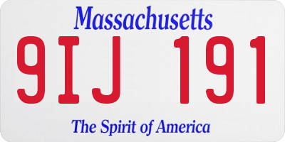 MA license plate 9IJ191