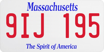 MA license plate 9IJ195