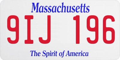 MA license plate 9IJ196