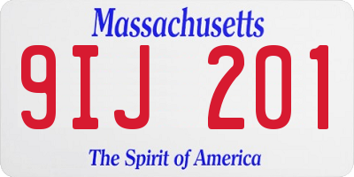 MA license plate 9IJ201