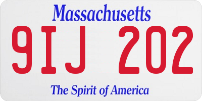 MA license plate 9IJ202