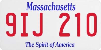 MA license plate 9IJ210