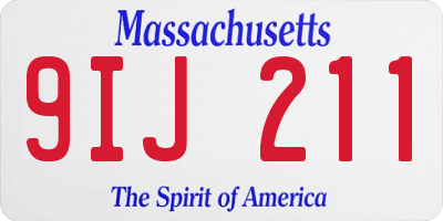 MA license plate 9IJ211