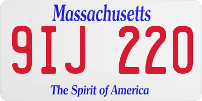 MA license plate 9IJ220