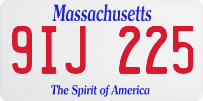 MA license plate 9IJ225