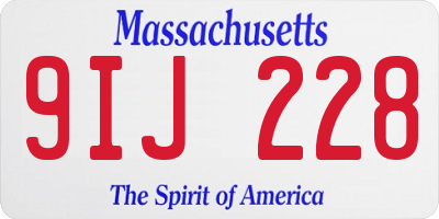 MA license plate 9IJ228