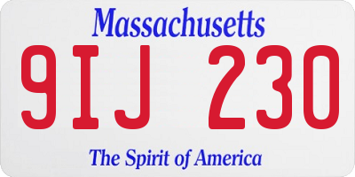 MA license plate 9IJ230