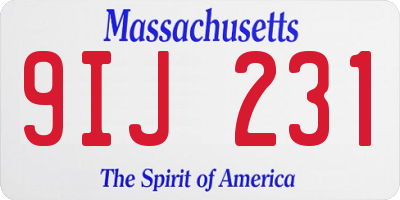 MA license plate 9IJ231