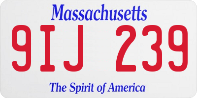 MA license plate 9IJ239