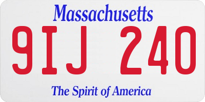 MA license plate 9IJ240