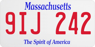 MA license plate 9IJ242