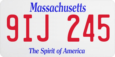 MA license plate 9IJ245