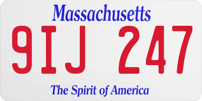 MA license plate 9IJ247