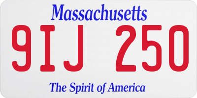 MA license plate 9IJ250