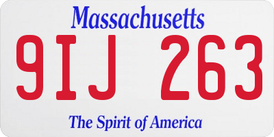 MA license plate 9IJ263