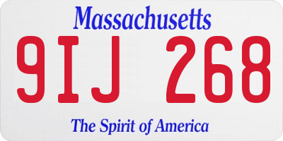 MA license plate 9IJ268
