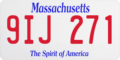 MA license plate 9IJ271