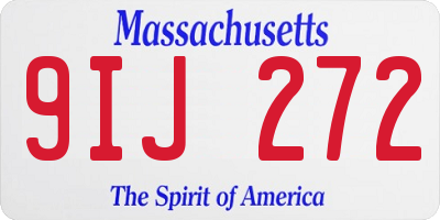 MA license plate 9IJ272