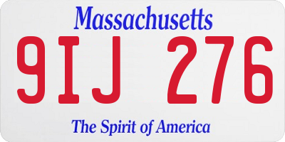 MA license plate 9IJ276