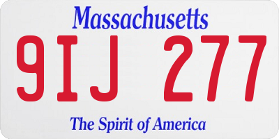 MA license plate 9IJ277