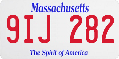 MA license plate 9IJ282