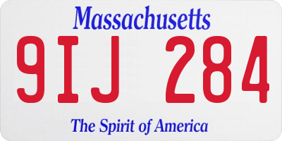 MA license plate 9IJ284