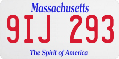 MA license plate 9IJ293