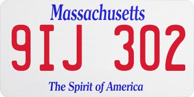 MA license plate 9IJ302