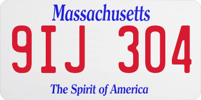 MA license plate 9IJ304