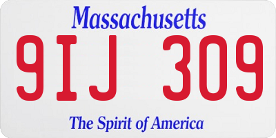 MA license plate 9IJ309