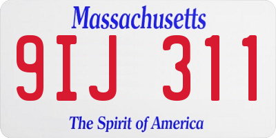 MA license plate 9IJ311