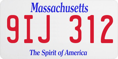 MA license plate 9IJ312