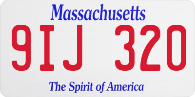 MA license plate 9IJ320