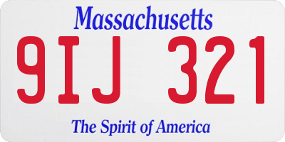 MA license plate 9IJ321