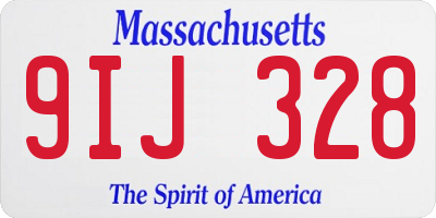 MA license plate 9IJ328