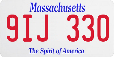 MA license plate 9IJ330