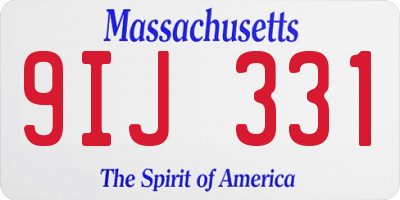 MA license plate 9IJ331