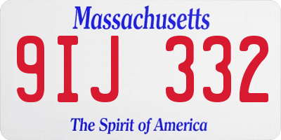 MA license plate 9IJ332
