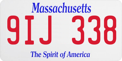 MA license plate 9IJ338