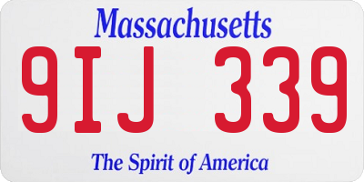 MA license plate 9IJ339