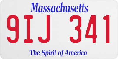 MA license plate 9IJ341