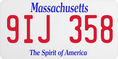 MA license plate 9IJ358
