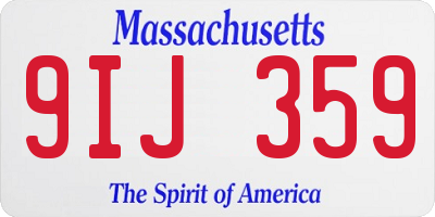 MA license plate 9IJ359