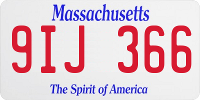 MA license plate 9IJ366