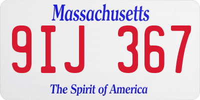 MA license plate 9IJ367