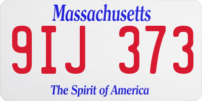 MA license plate 9IJ373