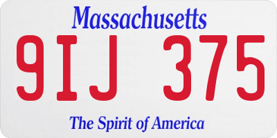 MA license plate 9IJ375